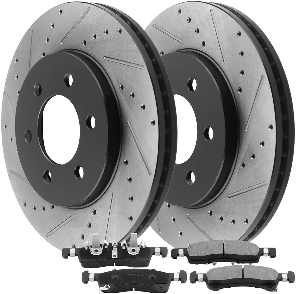 330mm Front E-Coating Brake Rotors + Ceramic Brake Pads For Navigator Expedition
