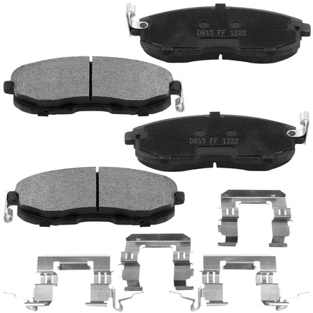 Front Ceramic Brake Pads w/Hardware Kits Fits for Infiniti G20 G35 I30 I35, Nissan 350Z Altima Cube Juke Maxima Sentra Versa, Suzuki SX4-4 Pack