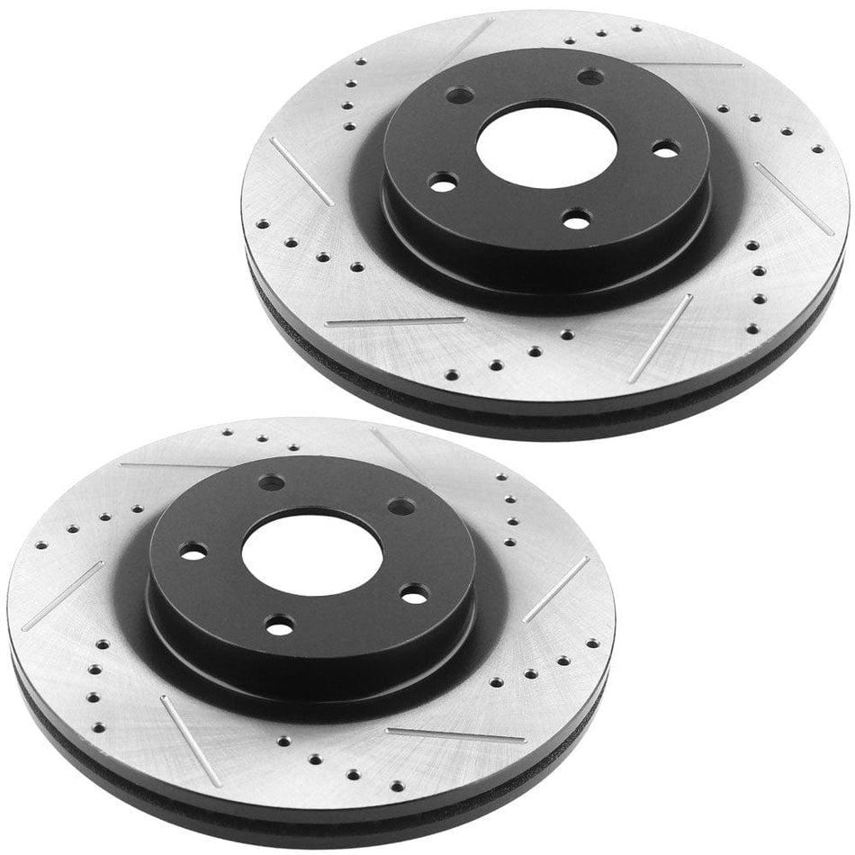 Motorbymotor Front Brake Rotors 296mm Drilled & Slotted Design Brake Rotor & Brake Pad kit Fits for Nissan Altima,Nissan Altima