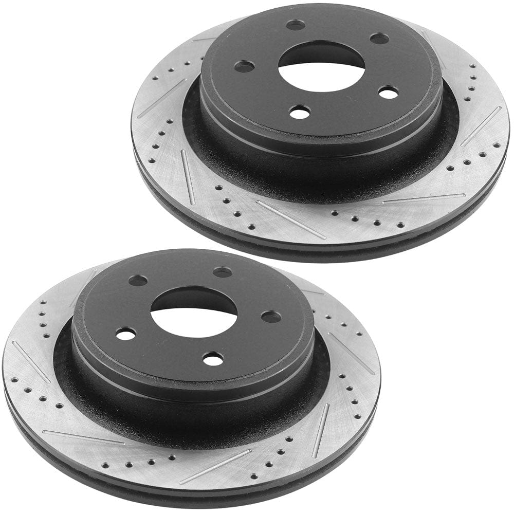 Dodge Durango Rear Brake Rotors & Pads 12067054 D967, with dot4 & cleaner