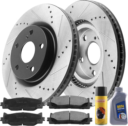 Front Brake Rotors Ceramic Pads for 2007 2008 2009 2010 2011 Toyota Camry