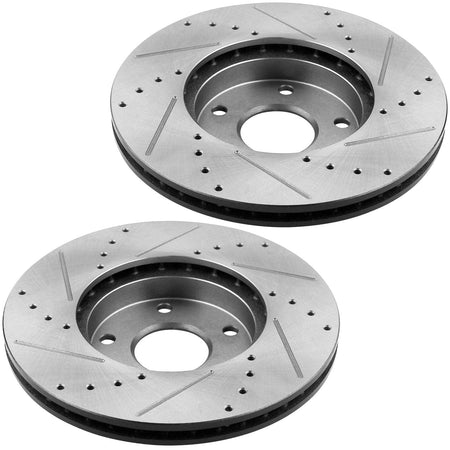 Rear Brake Rotors Ceramic Pads Drill For Toyota Corolla Lexus CT200H Vibe 55159
