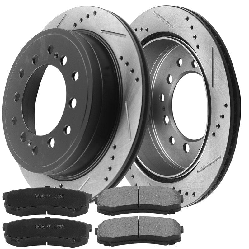 312mm Rear E-Coating Brake Rotors + Pads For 2010-2021 Toyota FJ Cruiser 4Runner GX460