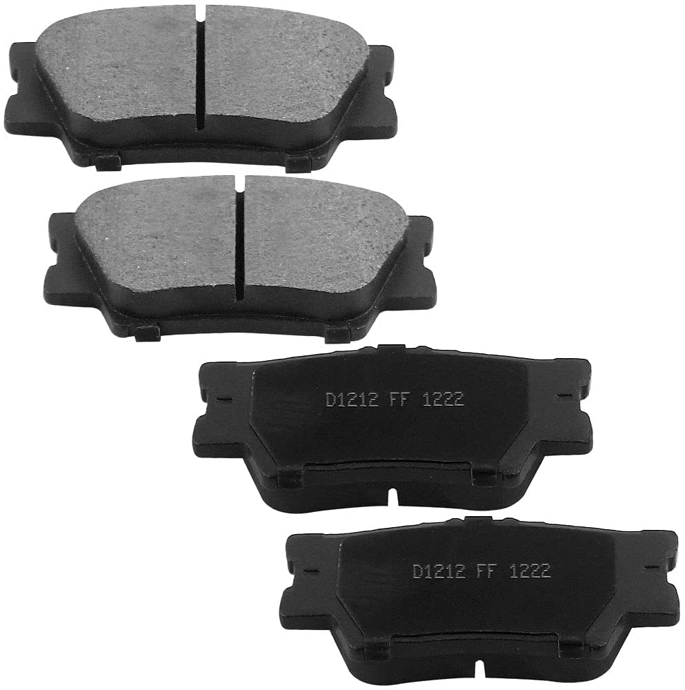 Rear Slotted Disc Brake Rotors + Ceramic Brake Pads For 2006-2018 Toyota Rav4
