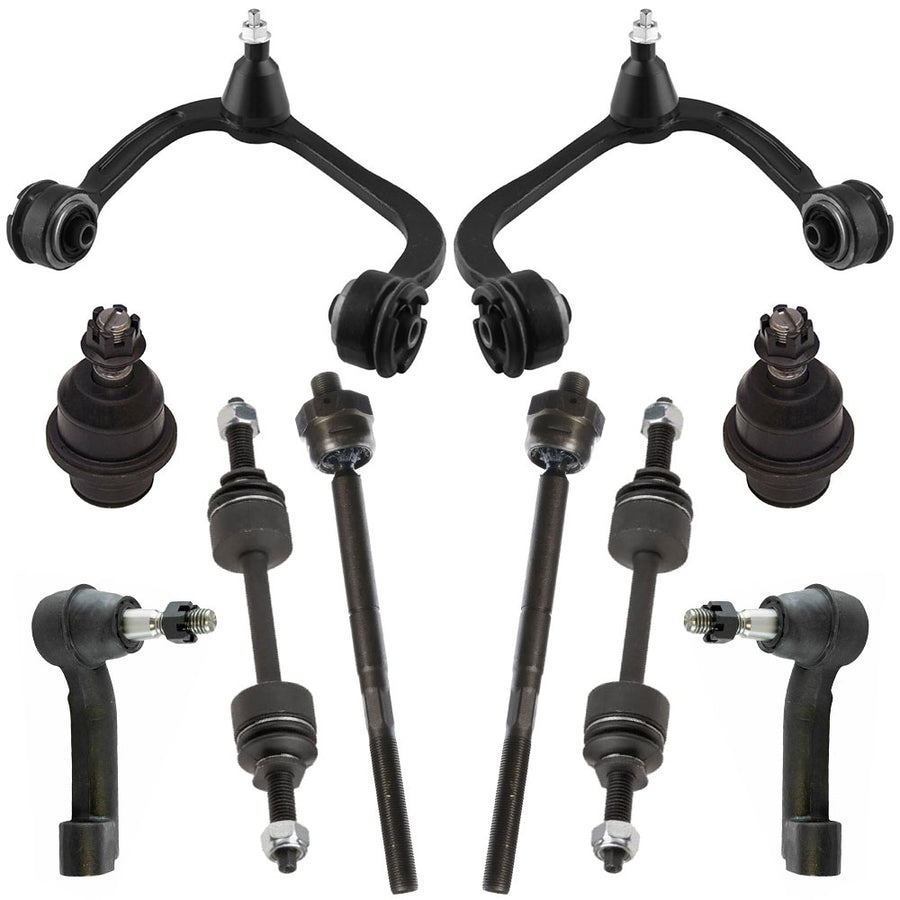 Front Control Arms Tie Rod Ends Kit for 2009 2010 2011 - 2014 Ford F-150 4WD