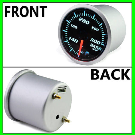 2'' 52mm Temp Gauge, Water Temp Gauge 7 Color LED Display Water Temperature Gauge Sensor Car Meter