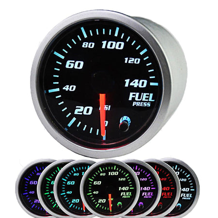 AFA-MOTORS FPG-140 7-Color LED Fuel Pressure Gauge 140 PSI Smoked Lens