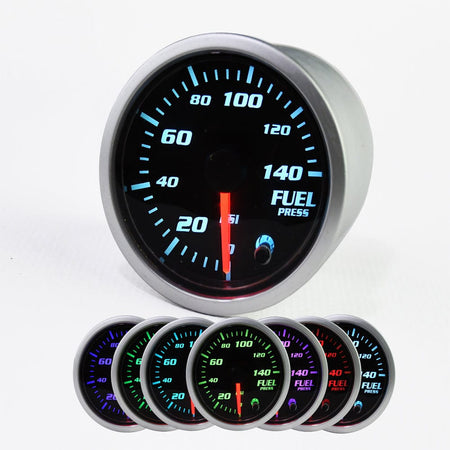 AFA-MOTORS FPG-140 7-Color LED Fuel Pressure Gauge 140 PSI Smoked Lens