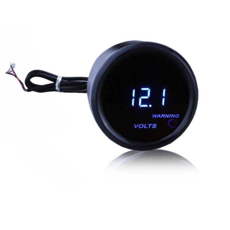 Black  2" 52mm Blue Digital LED Electronic Volt Gauge Meter For Car