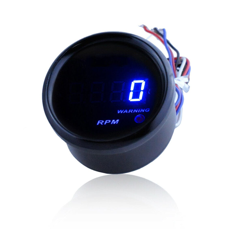 Car 2" 52mm Blue Digital LED 0-9999 RPM Tachometer Gauge Autometer Gauge