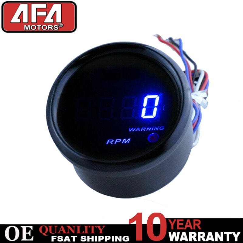Car 2" 52mm Blue Digital LED 0-9999 RPM Tachometer Gauge Autometer Gauge