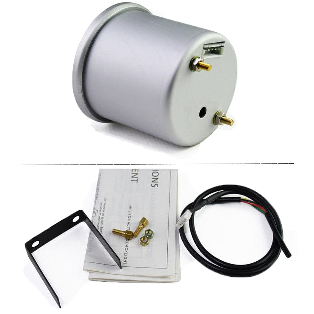 MotorbyMotor 2" 52mm Air Gauge 7 Colors LED Car Auto Air Fuel Ratio Air Gauge Meter-Universal