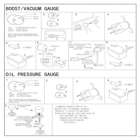 MotorbyMotor 30 PSI Turbo Gauge Blue LED Smoke Lens 2" 52mm Turbo Boost Gauge Sensor for Car AUTO 0~15V Universal