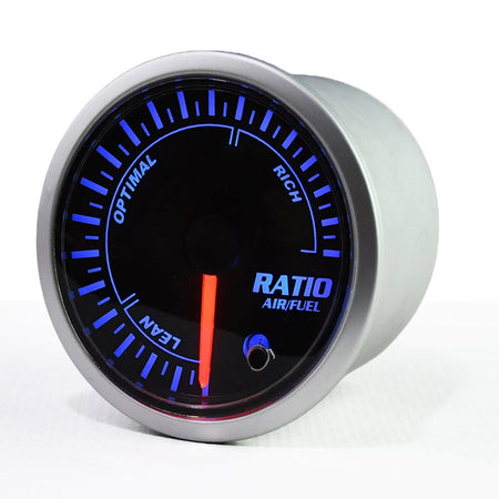 MotorbyMotor 7 Color Air Fuel Ratio AFR Gauge, Pointer Universal 2-1/16" 52mm Smoked Lens Air Fuel Automotive Fuel Pressure Gauge