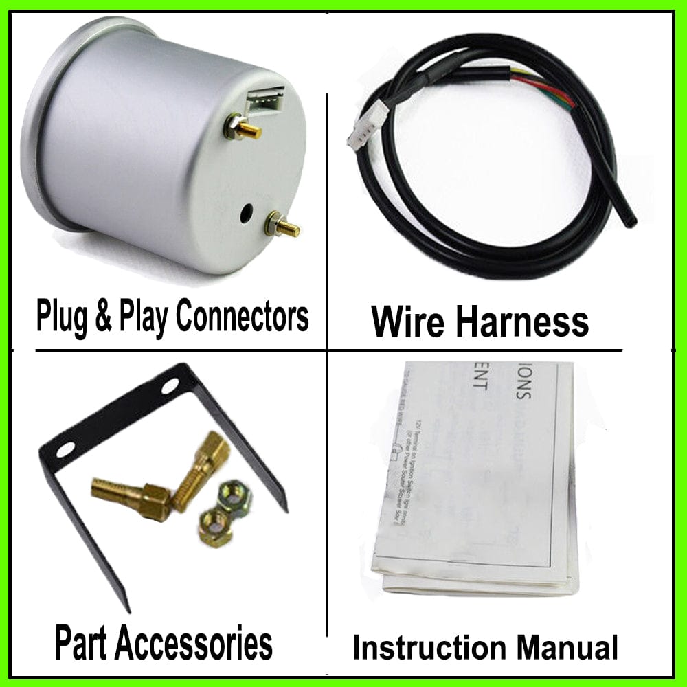 MotorbyMotor 7 Color Air Fuel Ratio AFR Gauge, Pointer Universal 2-1/16" 52mm Smoked Lens Air Fuel Automotive Fuel Pressure Gauge