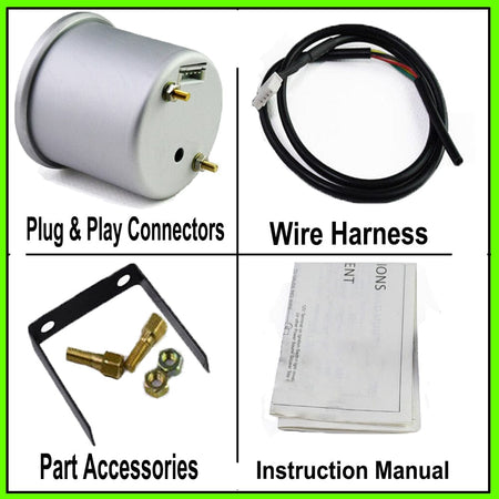 MotorbyMotor 7 Color Air Fuel Ratio AFR Gauge, Pointer Universal 2-1/16" 52mm Smoked Lens Air Fuel Automotive Fuel Pressure Gauge