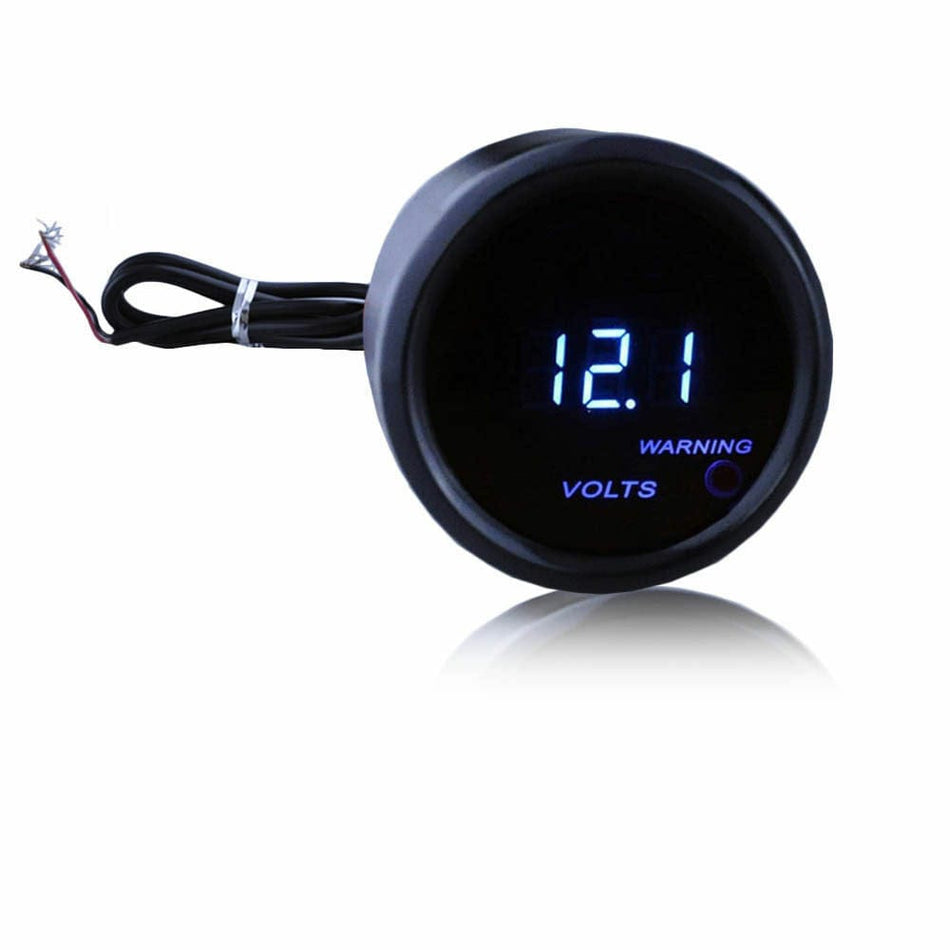 2 Inch 52mm 12V Auto Blue Light Digital Led Volt Voltage Meter Gauge Black