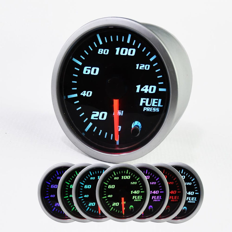 MotorbyMotor 2 Inch 52mm Oil Pressure Gauge, 0-120PSI Electronic Oil Press Gauge ,Digital Blue LED Sensor