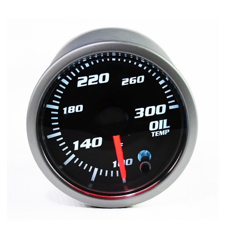 Oil Temperature Gauge 2Inch 52mm LED 100-300°F 7 Color Black Face Car Meter