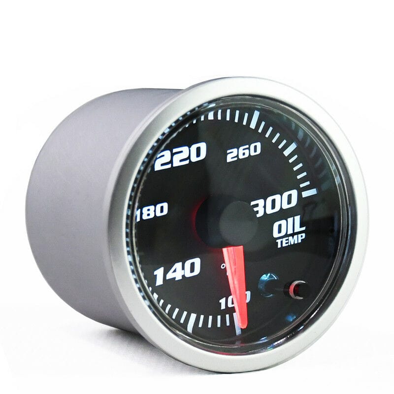 Oil Temperature Gauge 2Inch 52mm LED 100-300°F 7 Color Black Face Car Meter
