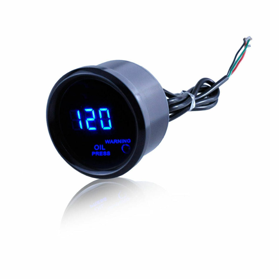 Universal 2" 52mm Digital LED Electronic Oil Pressure Gauge+Sensor Meter 120 PIS