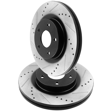 Rear Drilled Slotted Disc Brake Rotors 31318 Set For Honda Pilot Acura MDX 5 Lug