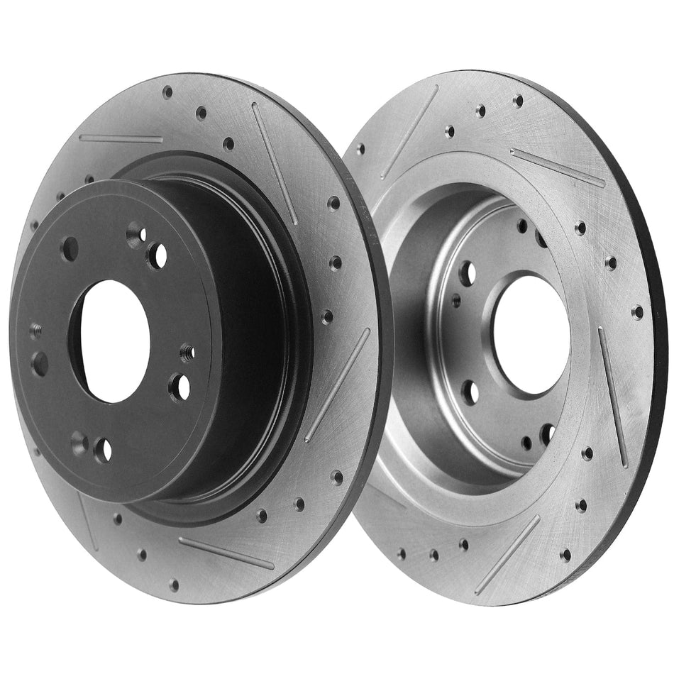 Rear Drilled Slotted Disc Brake Rotors For 2010 2011 -2018 Acura RDX Honda CR-V