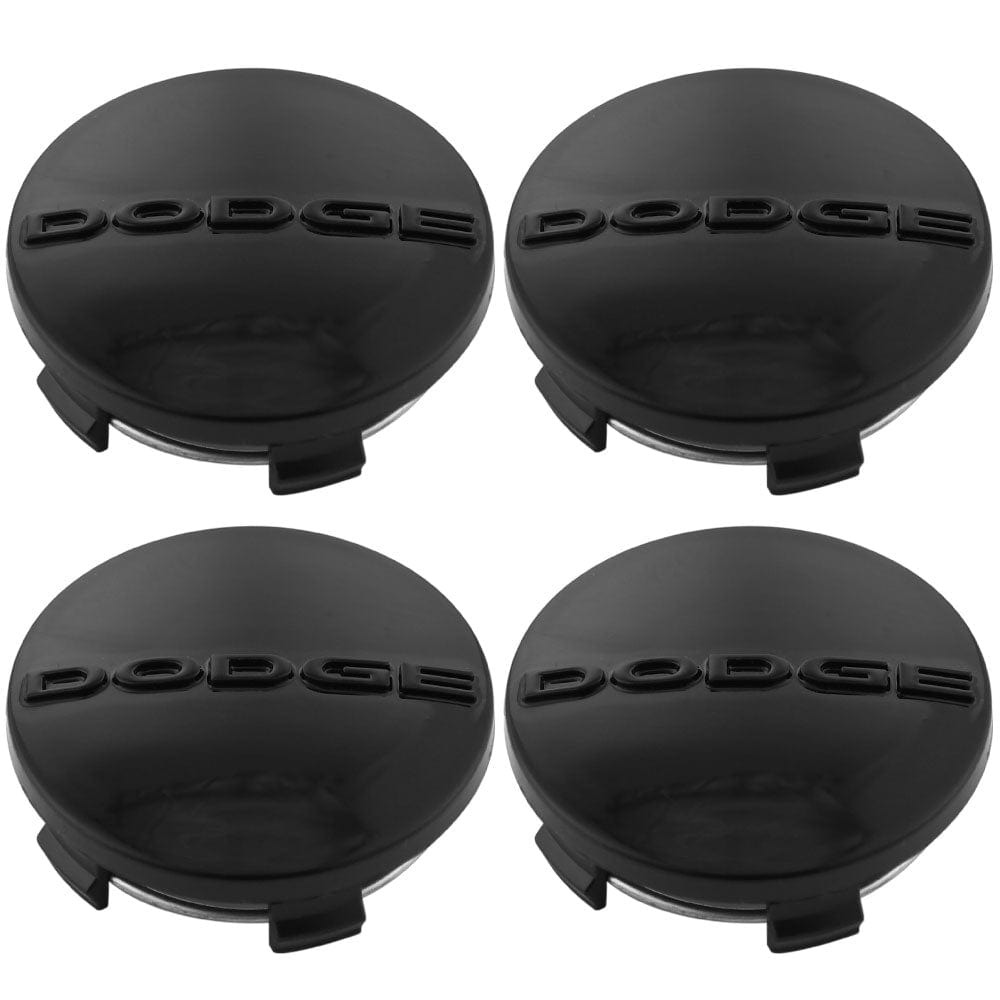 Mopar 1SK35TRMAA OEM Dodge Black Wheel Center Caps Set for Challenger Charger