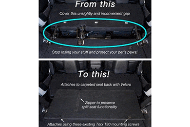 Endura Cargo Gap Mat - Jeep JK Wrangler Rear Seat Gap Cover - JC101