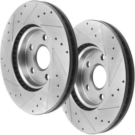 Front Slotted Disc Brake Rotors + Brake Pads For Impala Monte Carlo Lucerne