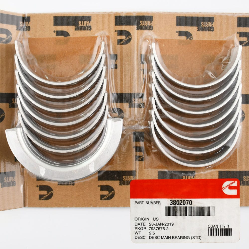 Cummins OEM Main Bearing Standard STD for 1989-2002 Dodge 5.9L 12V 24V 3802070