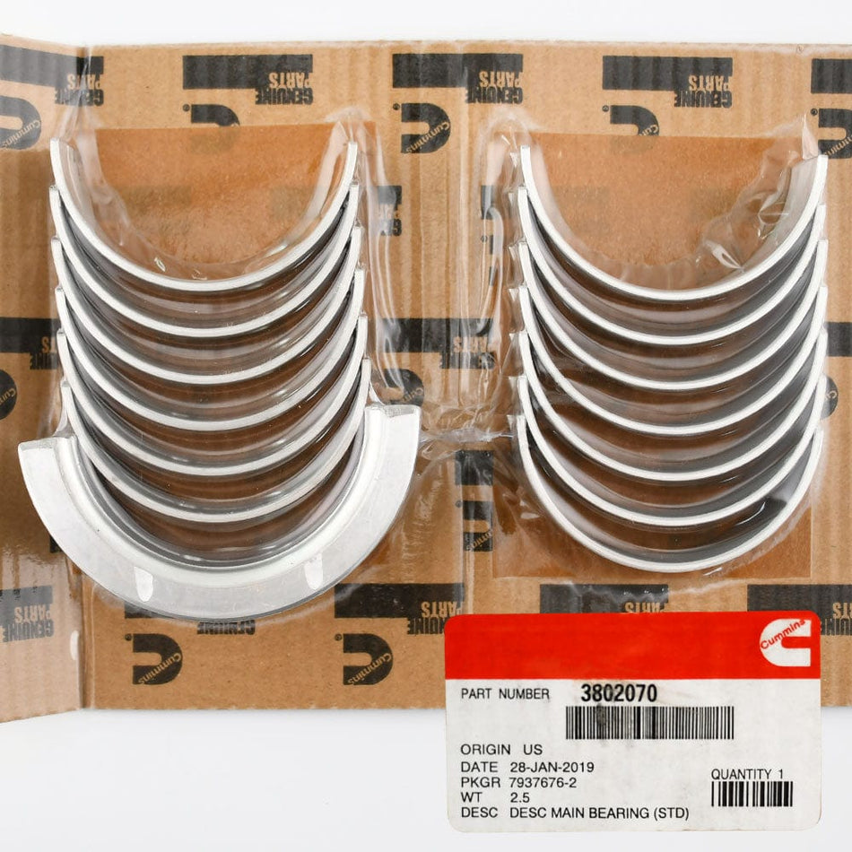 Cummins OEM Main Bearing Standard STD for 1989-2002 Dodge 5.9L 12V 24V 3802070