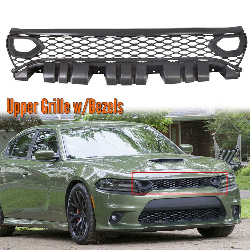 Mopar For 15-19 Dodge Charger SRT Scat Pack Daytona Upper Grille w/Bezels Dual Inlets 68417504AB