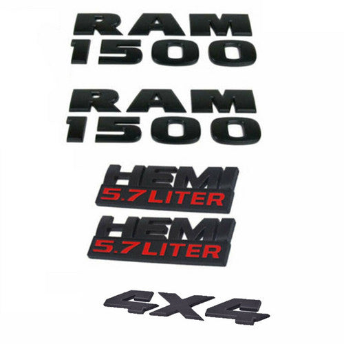 Dodge RAM 1500 Emblem kit - RAM 1500, Hemi 5.7 Liter, 4X4 letter Badge