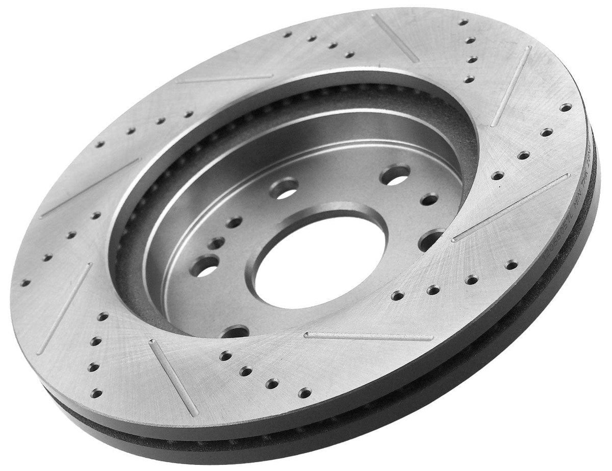 Front E-black coate Brake Rotors and pads for Chevy Tahoe Silverado GMC Sierra