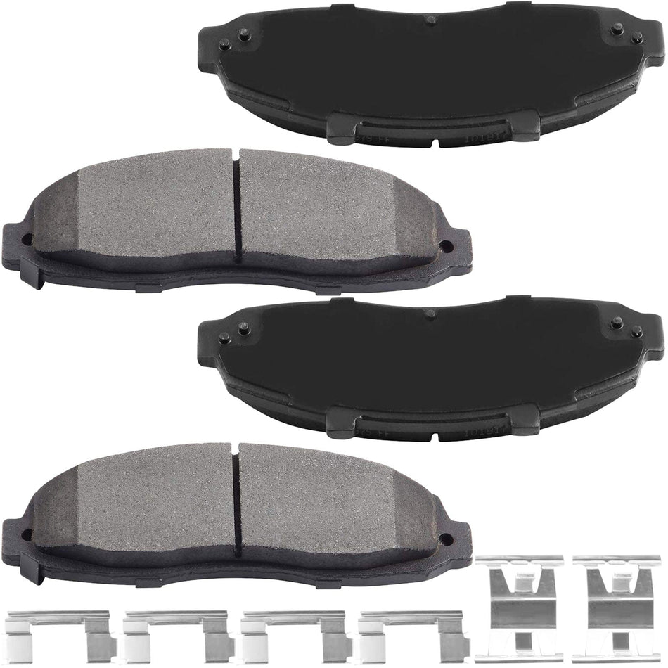 4X Front Ceramic Disc Brake Pads For 2002 2003 Ford F-150 Lincoln Blackwood