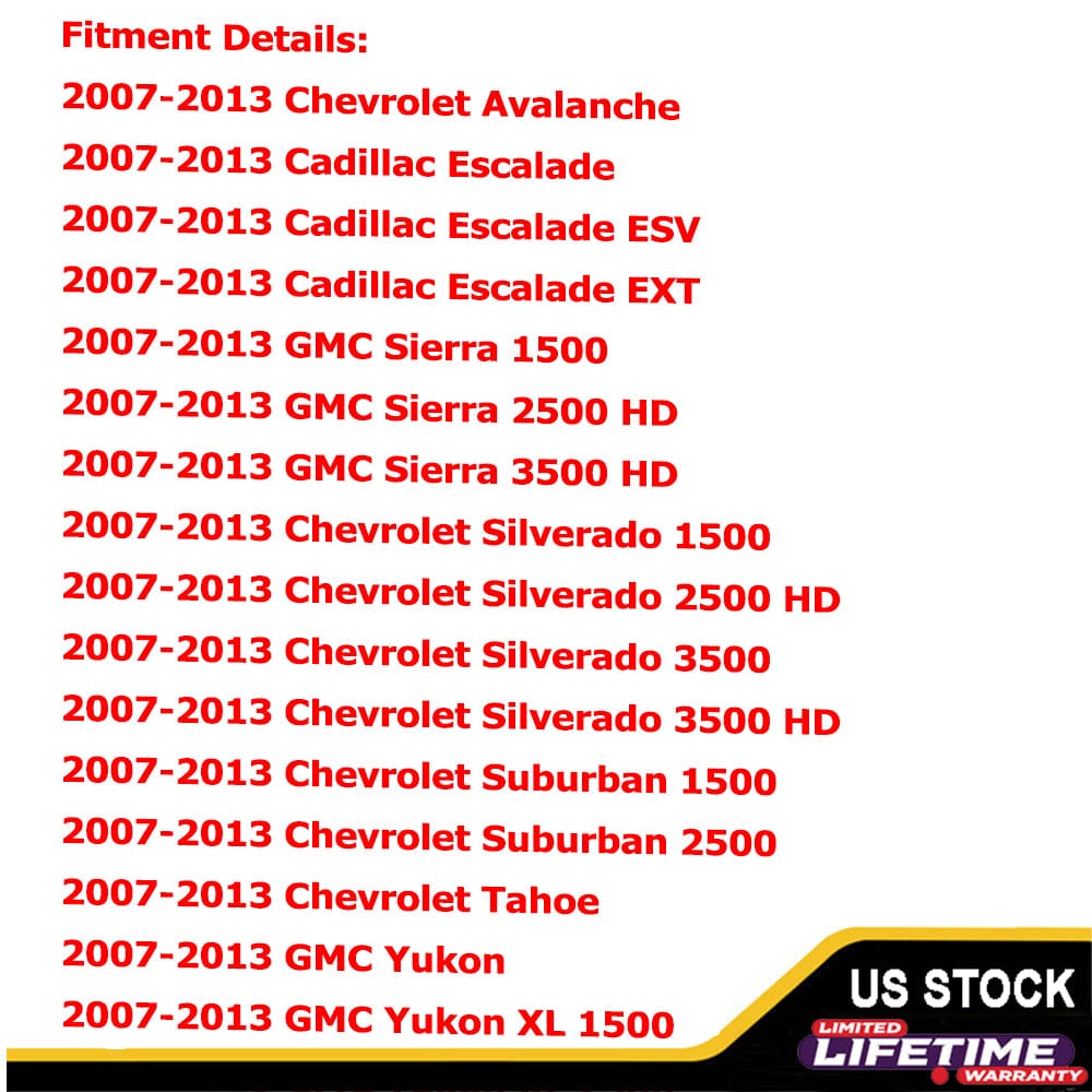 4 Pack Exterior Door Handle for 2007-2013 Cadillac Chevy GMC, Outer Right Sides, Chrome, 22738721