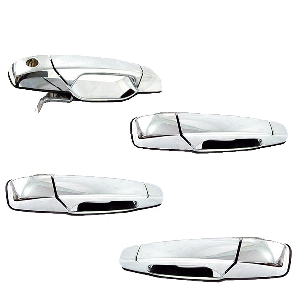 4 Pack Exterior Door Handle for 2007-2013 Cadillac Chevy GMC, Outer Right Sides, Chrome, 22738721
