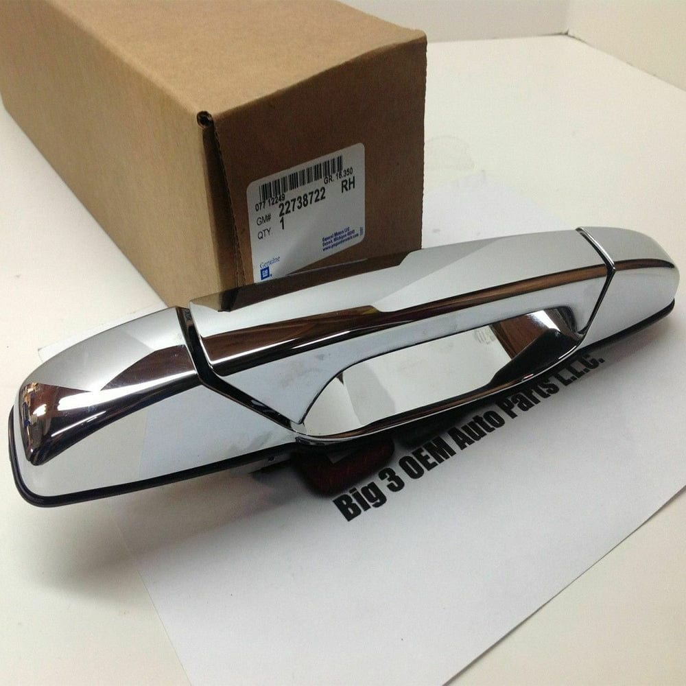 Exterior Door Handle for 2007-2013 Cadillac Chevy GMC, Rear Left Driver Side Outer Door Handle Outside Chrome