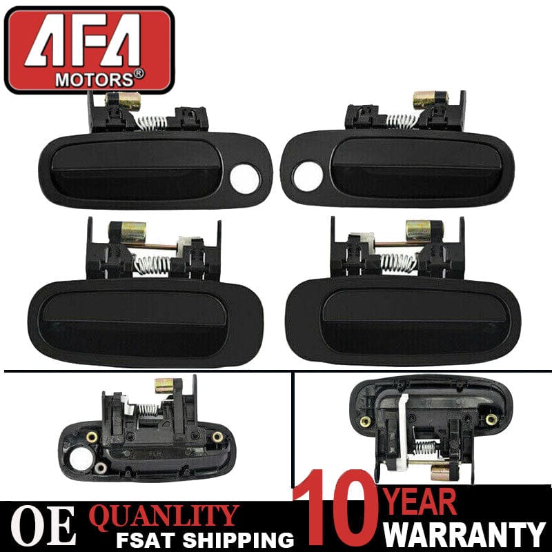 Front And Rear Exterior Black Textured Door Handle For 1998-2002 Chevy Prizm