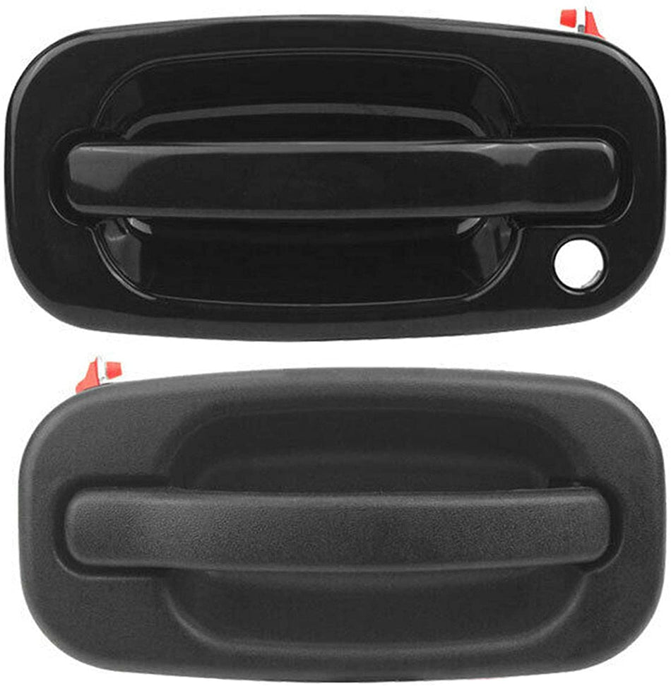 Pair Outside Door Handle Front Black For 1999-2007 Chevrolet Silverado 1500 3500