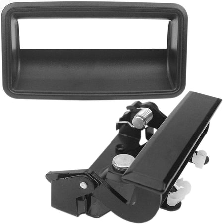 Rear Tailgate Handle & Bezel Fits for Chevy GMC C1500 C2500 C3500 K1500 K2500 K3500-Car Door Handle (Black)