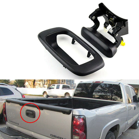 Tailgate Latch Handle & Bezel For 2004 2005 2006 GMC Sierra 1500 2500 HD Chevy