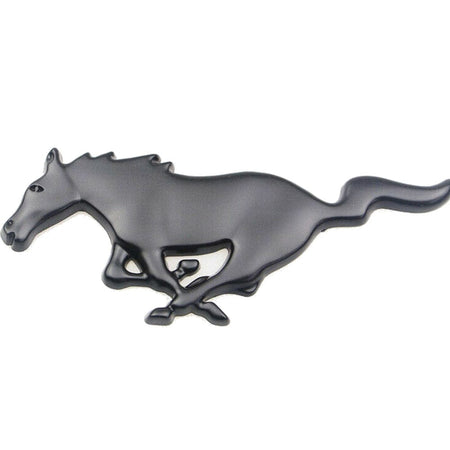 1x 3D Running Horse Emblem Metal Black Front Grille Badge For Ford Mustang