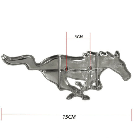 1x 3D Running Horse Emblem Metal Chrome Front Grille Badge For Ford Mustang
