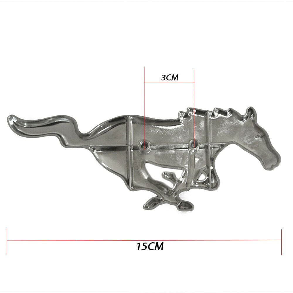 1x 3D Running Horse Emblem Metal Chrome Front Grille Badge For Ford Mustang