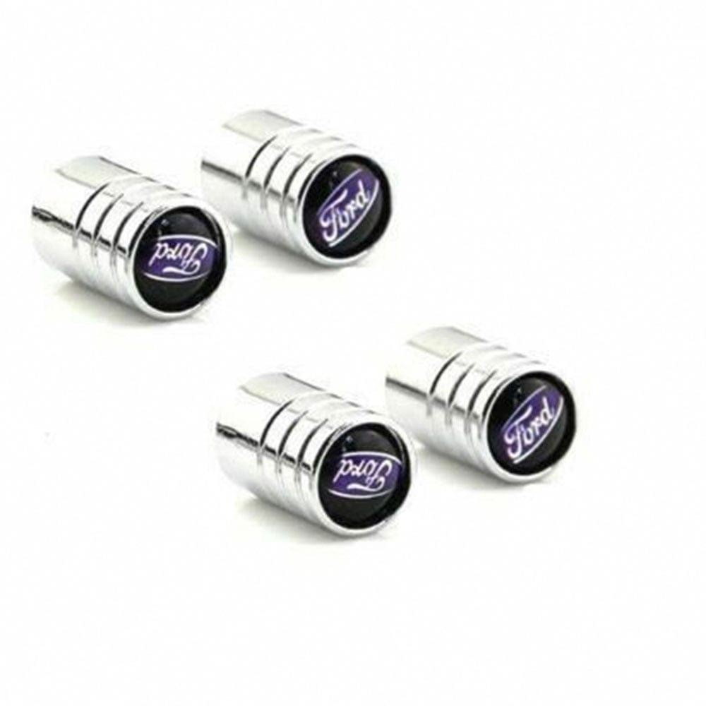 Chrome Car Wheel Tire Air Dust Valve Caps Stem Cover with Ford Emblem