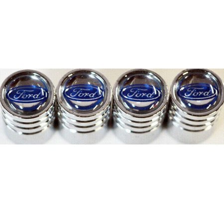 Chrome Car Wheel Tire Air Dust Valve Caps Stem Cover with Ford Emblem