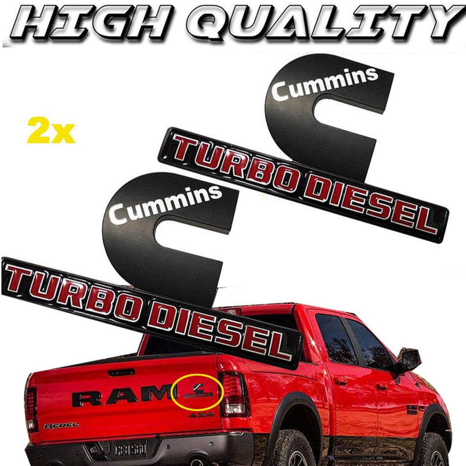 Cummins Emblem Turbo Diesel 68276962AA 2pcs