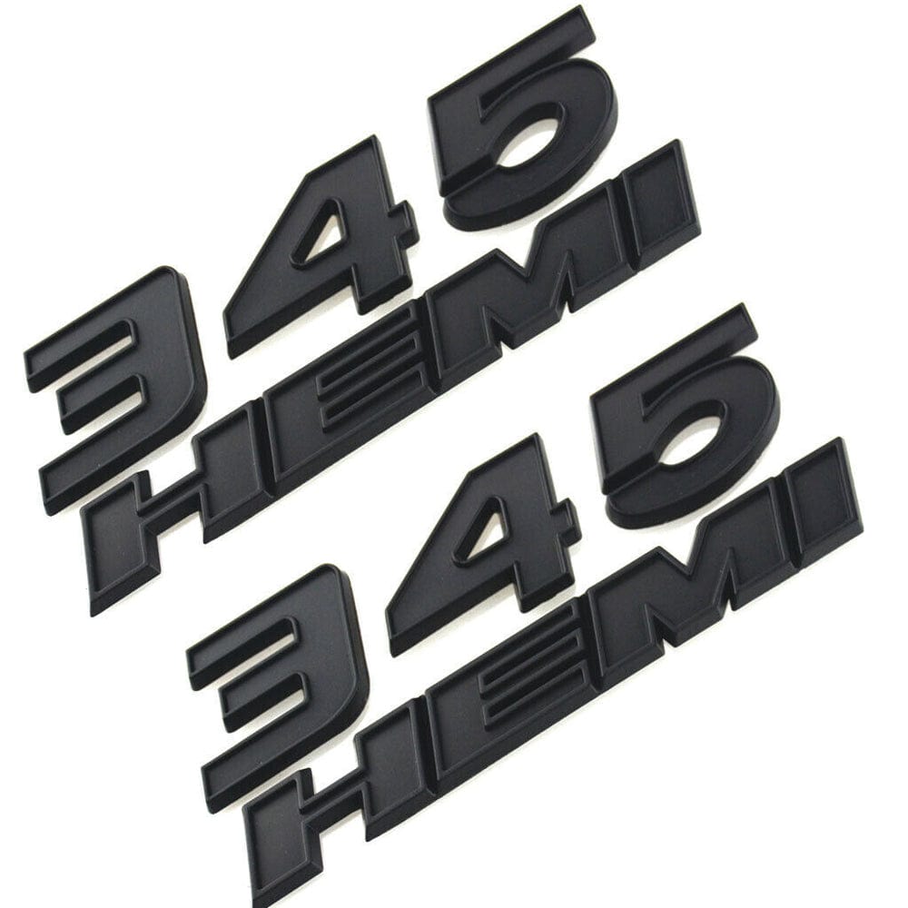 Dodge Challenger Emblem 345 HEMI Letter Badge Black
